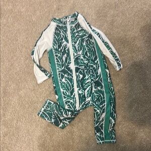 Green Leaf Print Kids Bodysuit